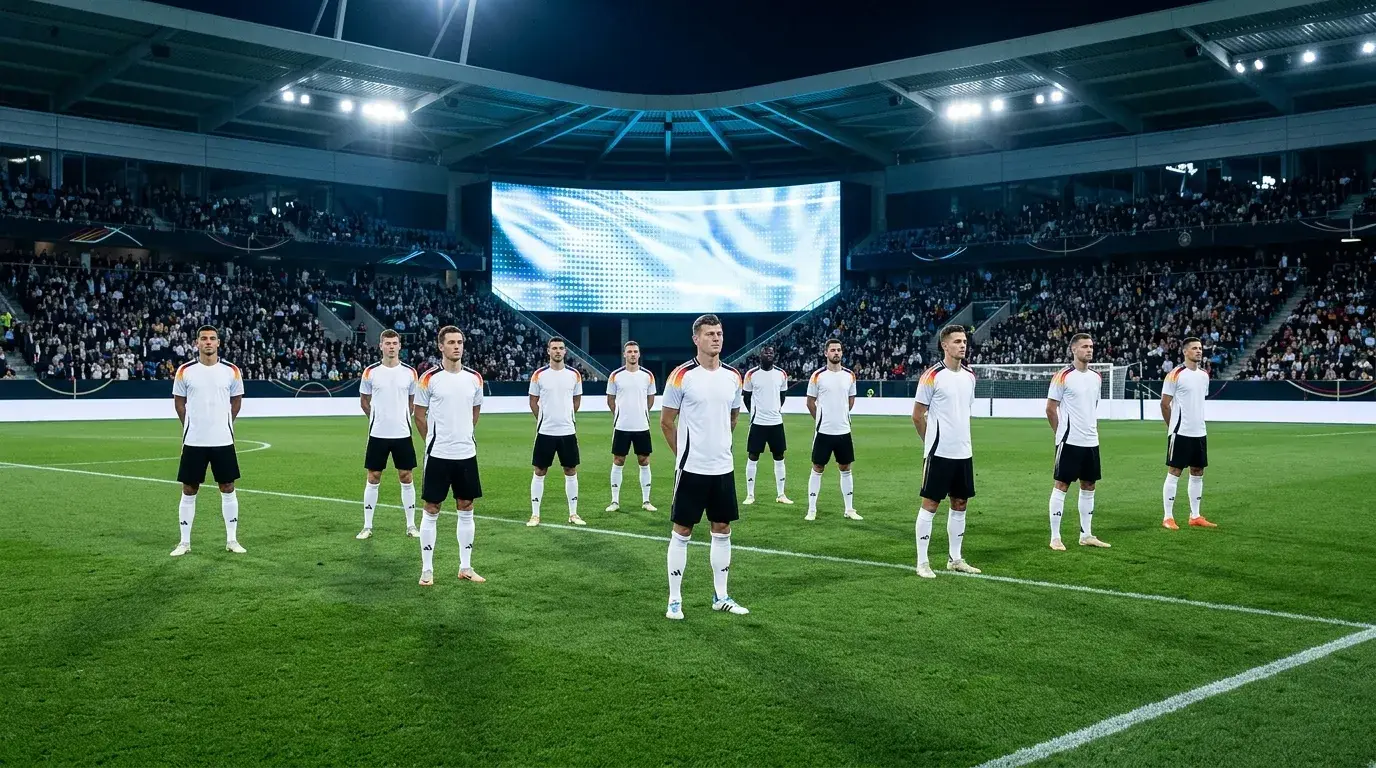 Germany national football team players in white kit at World Cup 2026