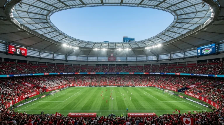 World Cup 2026 Group B featuring Canada, Switzerland, Qatar and Bosnia national team crests