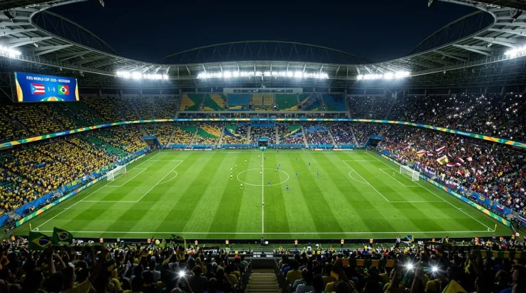 World Cup 2026 Group C featuring Brazil, Morocco, Scotland and Haiti national team emblems