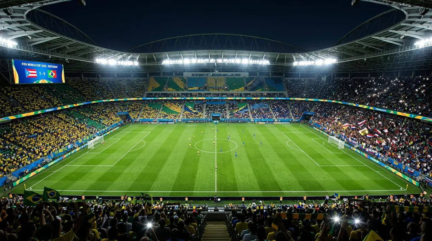 World Cup 2026 Group C featuring Brazil, Morocco, Scotland and Haiti national team emblems