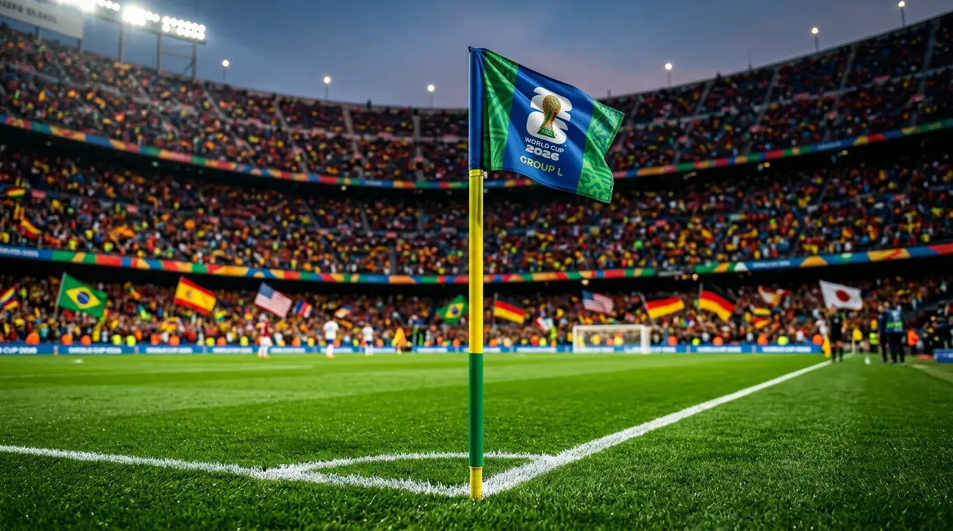 World Cup 2026 Group L featuring England, Croatia, Ghana and Panama national team flags