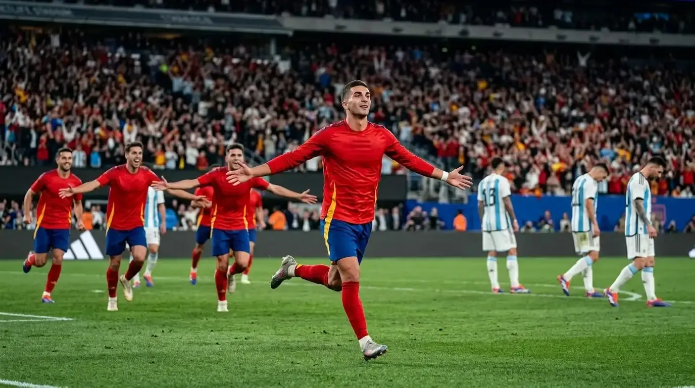Ferran Torres celebrates his extra-time winner